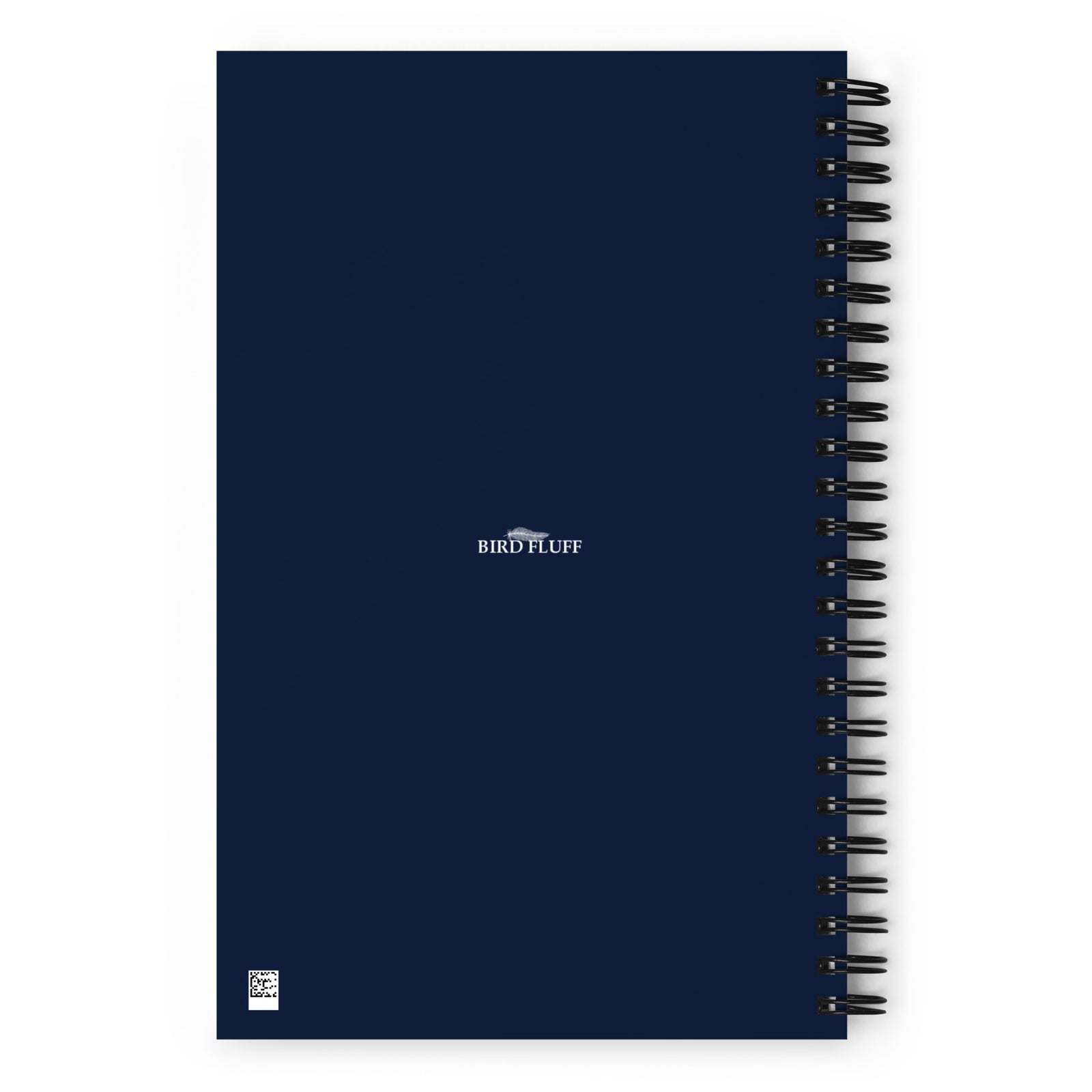 Spiral Notebook with an illustrated picture crested pigeon bird amongst some grass and rocks, on a dark blue background. The words Crested Pigeon are written below the picture and the scientific name below that..