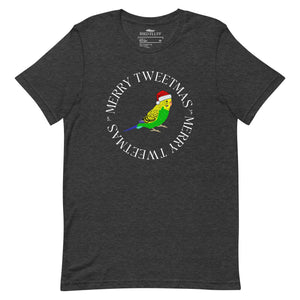 Merry Tweetmas Budgie Unisex Bird T-shirt-RtnSale