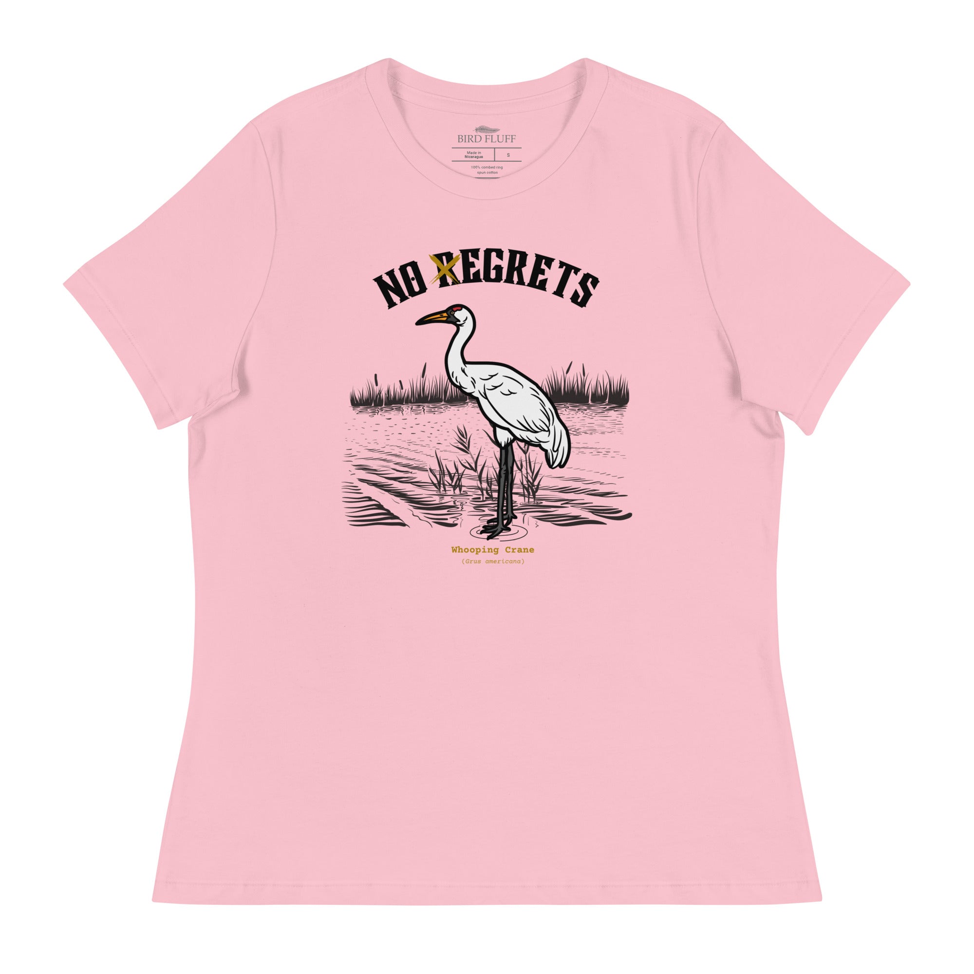 No rEgrets Whooping Crane Women's Relaxed Bird T-Shirt