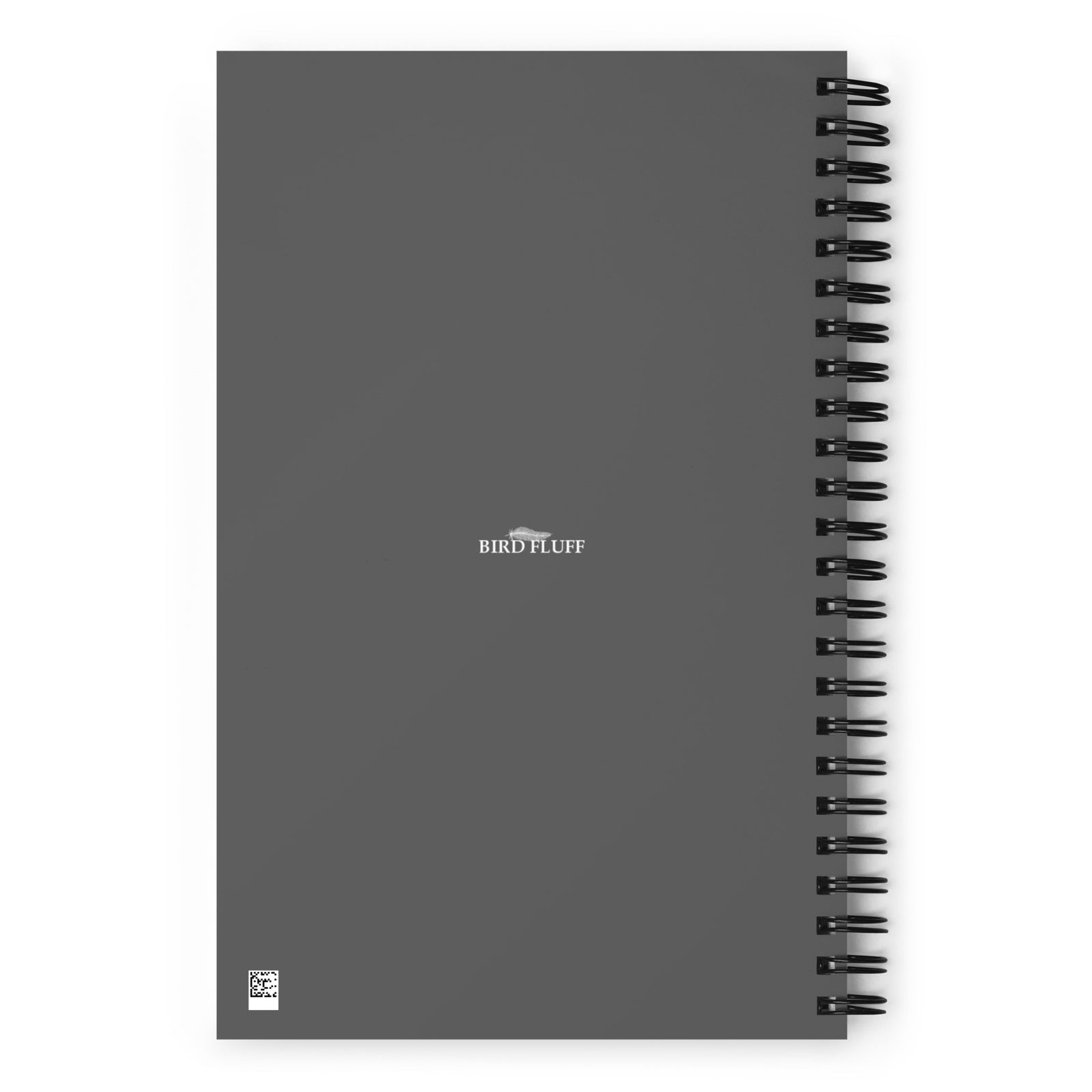 A spiral notebook with an illustrated and lifelike graphic of a green and yellow parakeet or budgie on the front. Below and to the right of the picture is the word Budgerigar on a dark gray background and below that the scientific name in parenthesis in small print.