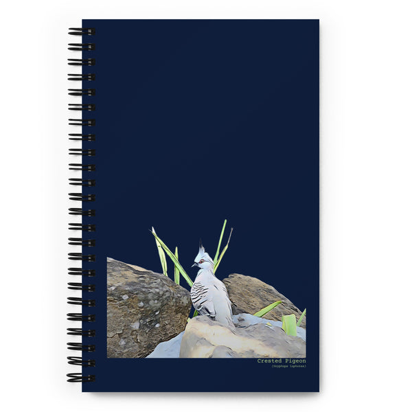 Crested Pigeon Spiral Notebook - Bird Fluff | Apparel and Gifts for ...