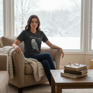 Silent. Fierce. Fluffy. Snowy Owl Women's Relaxed Bird T-Shirt